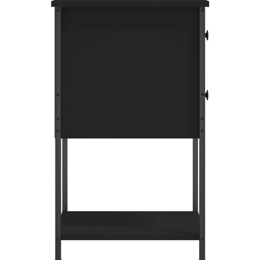 vidaXL Mesita de noche madera de ingeniería 32x42x70 cm Negro Discount