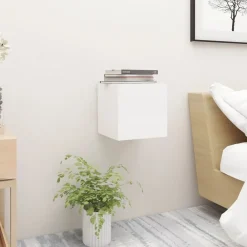 vidaXL Mesita de noche madera de ingeniería blanca 30,5x30x30 cm Blanco Sale