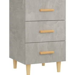 vidaXL Mesas-Mesita de noche madera de ingeniería gris hormigón 40x40x66 cm