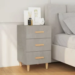 vidaXL Mesas-Mesita de noche madera de ingeniería gris hormigón 40x40x66 cm