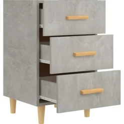 vidaXL Mesas-Mesita de noche madera de ingeniería gris hormigón 40x40x66 cm