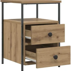vidaXL Mesita de noche madera ingeniería 34x35,5x50 cm Roble artisan Online