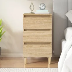vidaXL Mesita de noche madera contrachapada 40x35x70 cm Roble Sonoma Clearance