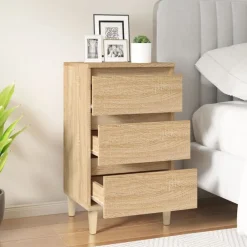 vidaXL Mesita de noche madera contrachapada 40x35x70 cm Roble Sonoma Clearance
