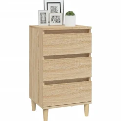 vidaXL Mesita de noche madera contrachapada 40x35x70 cm Roble Sonoma Clearance