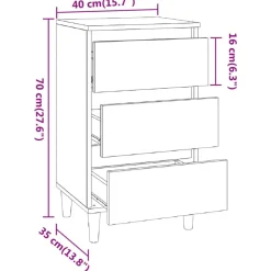 vidaXL Mesita de noche madera contrachapada 40x35x70 cm Roble Sonoma Clearance