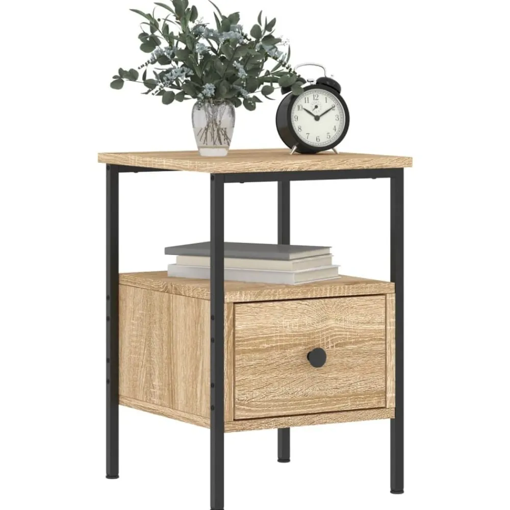 vidaXL Mesita de noche madera de ingeniería 34x36x50 cm Roble Sonoma Online