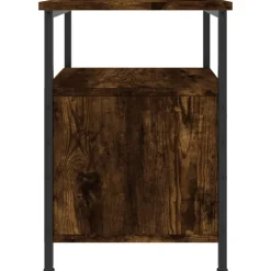 vidaXL Mesita de noche madera de ingeniería 34x35,5x50cm Roble ahumado Clearance