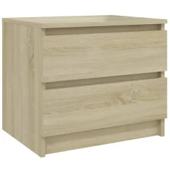 vidaXL Mesita de noche madera contrachapada 50x39x43,5 cm Roble Sonoma New