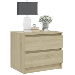 vidaXL Mesita de noche madera contrachapada 50x39x43,5 cm Roble Sonoma New