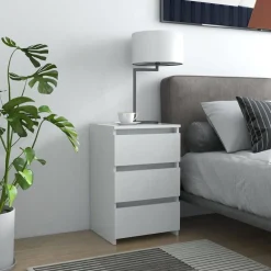 vidaXL Mesita de noche madera de ingeniería 40x35x62,5 cm Blanco Outlet