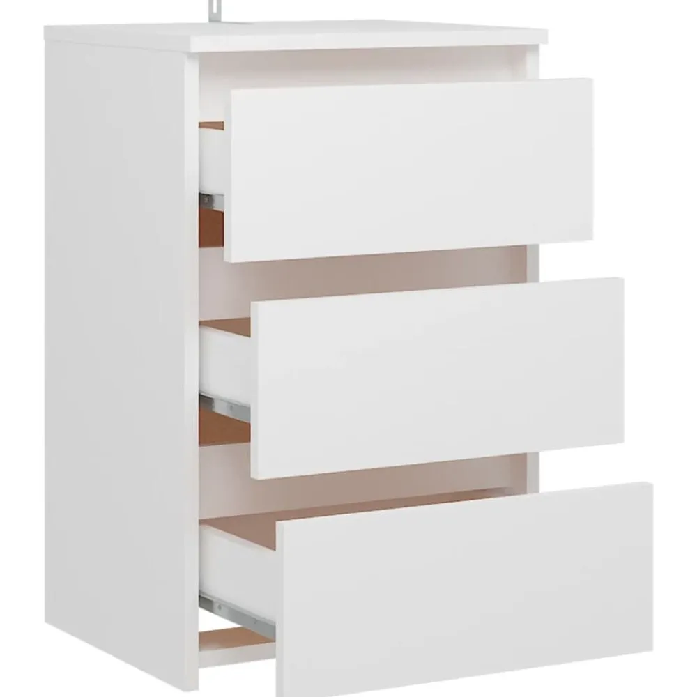 vidaXL Mesita de noche madera de ingeniería 40x35x62,5 cm Blanco Outlet