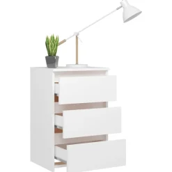 vidaXL Mesita de noche madera de ingeniería 40x35x62,5 cm Blanco Outlet