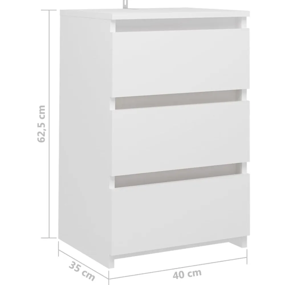 vidaXL Mesita de noche madera de ingeniería 40x35x62,5 cm Blanco Outlet