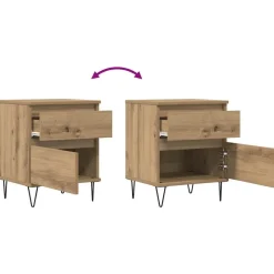 vidaXL Mesita de noche madera de ingeniería roble artisian 40x35x50 cm Roble artisan Online