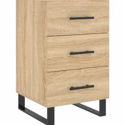 vidaXL Mesita de noche madera de ingeniería 40x40x66 cm Roble Sonoma Outlet