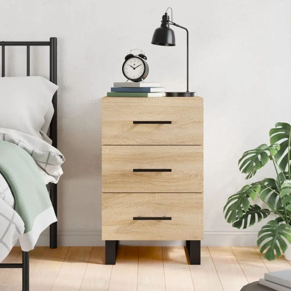 vidaXL Mesita de noche madera de ingeniería 40x40x66 cm Roble Sonoma Outlet