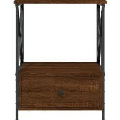 vidaXL Mesita de noche madera de ingeniería marrón roble 50x41x65 cm Marrón roble New