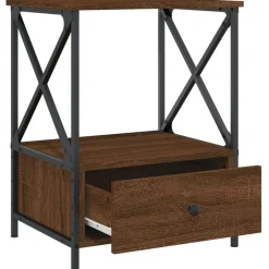 vidaXL Mesita de noche madera de ingeniería marrón roble 50x41x65 cm Marrón roble New