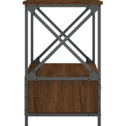 vidaXL Mesita de noche madera de ingeniería marrón roble 50x41x65 cm Marrón roble New