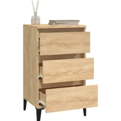 vidaXL Mesita de noche madera contrachapada 40x35x70 cm Roble Sonoma Best