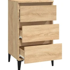 vidaXL Mesita de noche madera contrachapada 40x35x70 cm Roble Sonoma Best