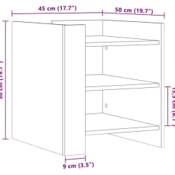 vidaXL Mesas-Mesita de noche madera de ingeniería 45x50x50 cm