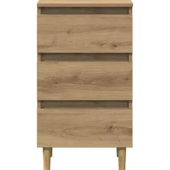 vidaXL Mesita de noche madera de ingeniería 40x35x69 cm Roble artisan