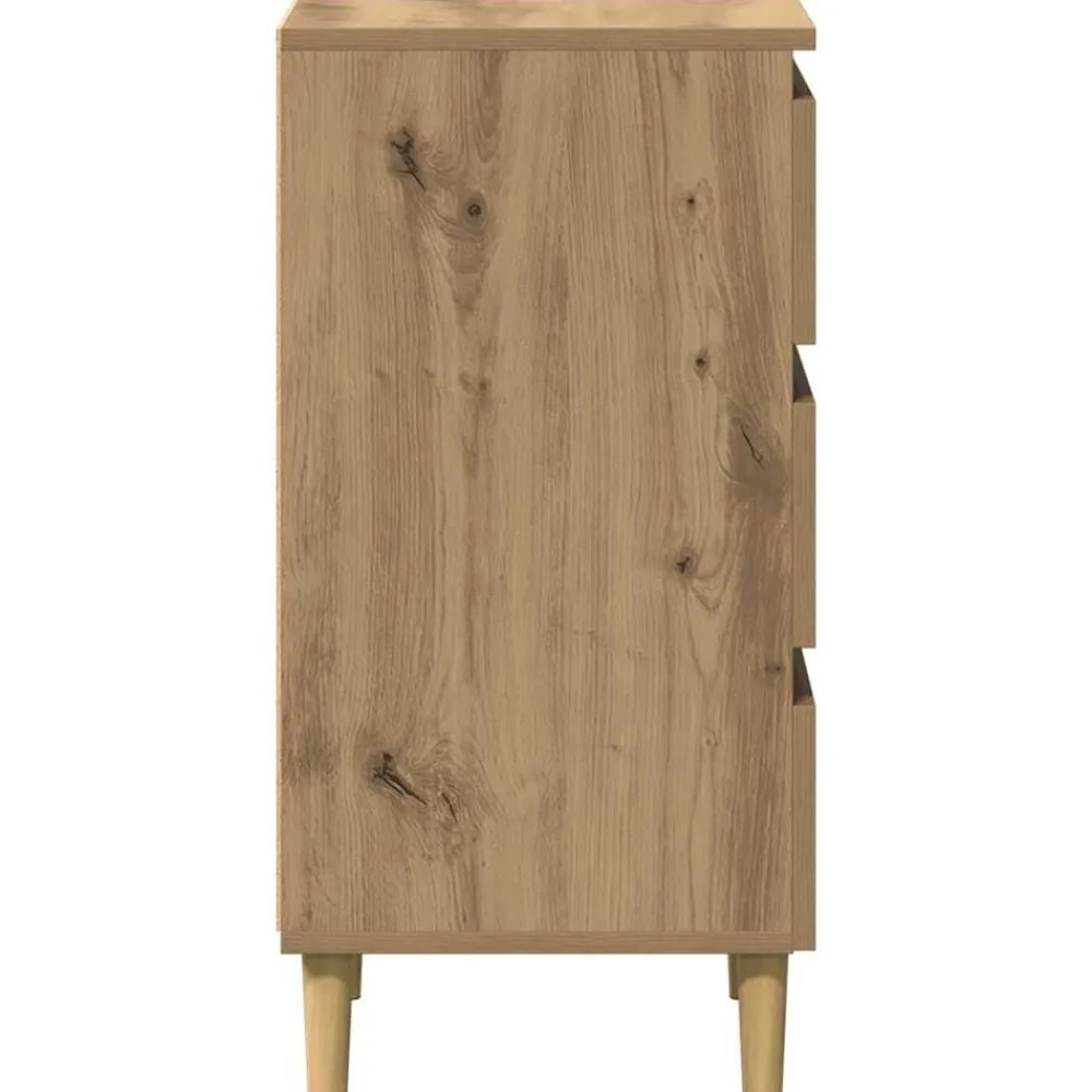 vidaXL Mesita de noche madera de ingeniería 40x35x69 cm Roble artisan