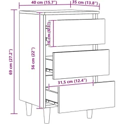 vidaXL Mesita de noche madera de ingeniería 40x35x69 cm Roble artisan