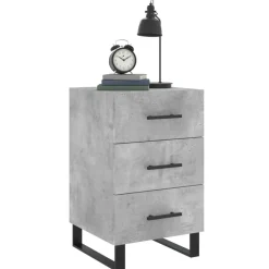 vidaXL Mesas-Mesita de noche madera de ingeniería gris hormigón 40x40x66 cm