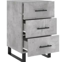 vidaXL Mesas-Mesita de noche madera de ingeniería gris hormigón 40x40x66 cm