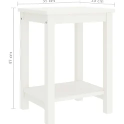 vidaXL Mesas-Mesita de noche madera maciza de pino 35x30x47 cm