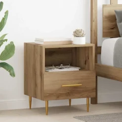 vidaXL Mesita de Noche Marrón 40 x 35 x 47,5 cm Madera de ingeniería Roble artisan Hot