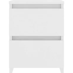 vidaXL Mesita de noche madera contrachapada 30x30x40 cm Blanco Best