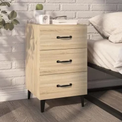 vidaXL Mesita de noche madera de ingeniería 40x40x66 cm Roble Sonoma Clearance