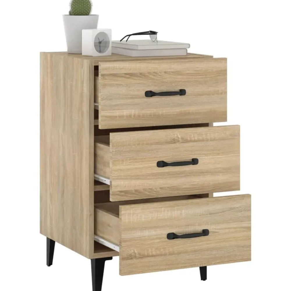 vidaXL Mesita de noche madera de ingeniería 40x40x66 cm Roble Sonoma Clearance