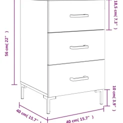 vidaXL Mesas-Mesita de noche madera de ingeniería 40x40x66 cm