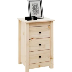 vidaXL Mesas-Mesita de noche madera maciza de pino 40x35x61,5 cm