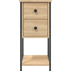 vidaXL Mesita de noche madera de ingeniería 32x42x70 cm Roble Sonoma Online