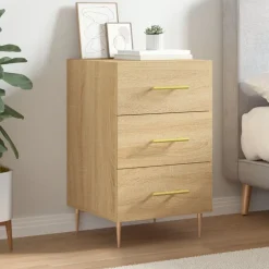 vidaXL Mesita de noche madera de ingeniería 40x40x66 cm Roble Sonoma Outlet