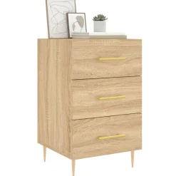 vidaXL Mesita de noche madera de ingeniería 40x40x66 cm Roble Sonoma Outlet
