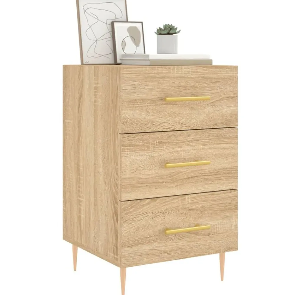 vidaXL Mesita de noche madera de ingeniería 40x40x66 cm Roble Sonoma Outlet