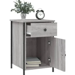 vidaXL Mesita de noche madera contrachapada 40x42x60 cm Gris sonoma Hot