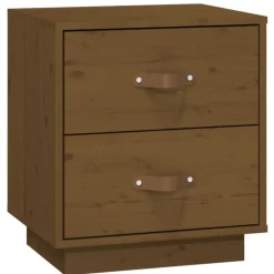 vidaXL Mesas-Mesita de noche madera maciza de pino marrón miel 40x34x45 cm