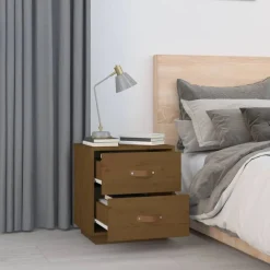 vidaXL Mesas-Mesita de noche madera maciza de pino marrón miel 40x34x45 cm