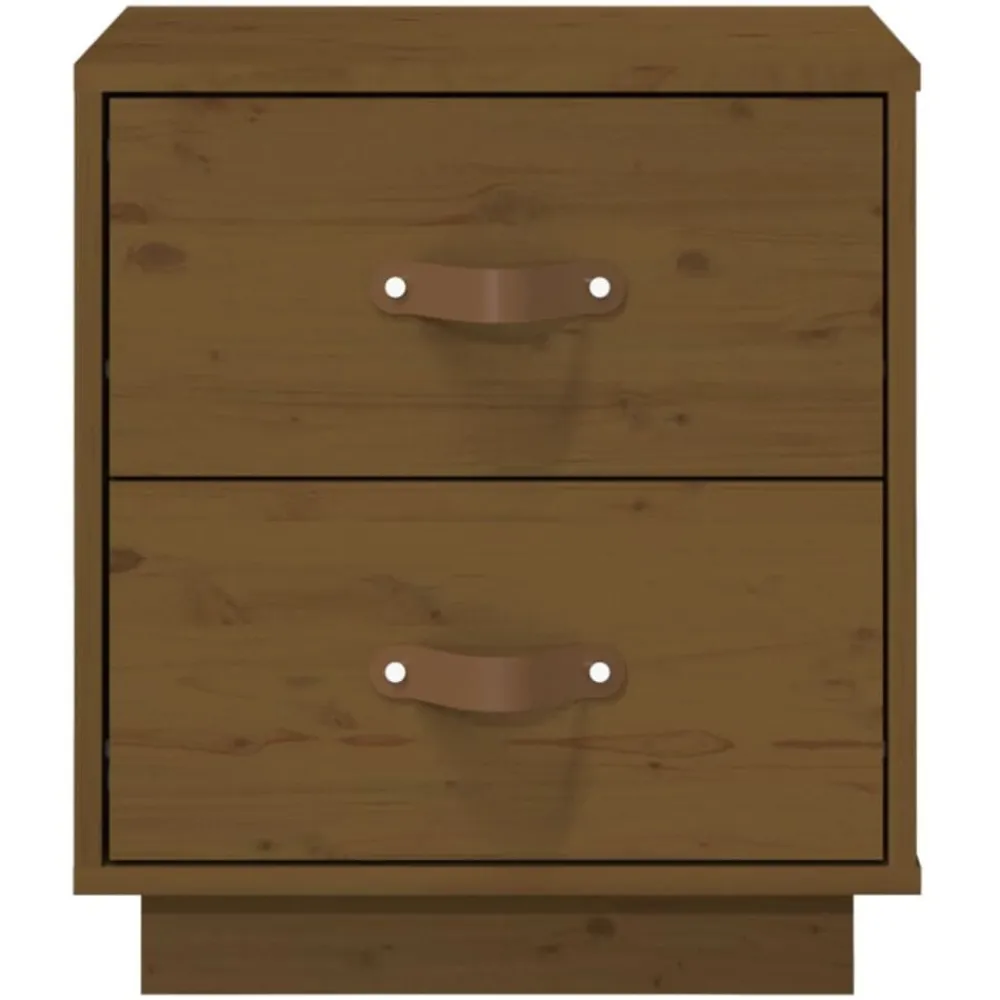 vidaXL Mesas-Mesita de noche madera maciza de pino marrón miel 40x34x45 cm