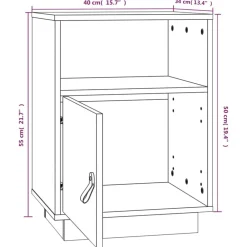 vidaXL Mesita de noche madera maciza de pino 40x34x55 cm Natural Sale