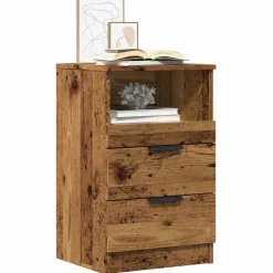vidaXL Mesita de noche madera de ingeniería envejecida 40x36x65 cm Madera antigua Online
