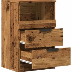 vidaXL Mesita de noche madera de ingeniería envejecida 40x36x65 cm Madera antigua Online